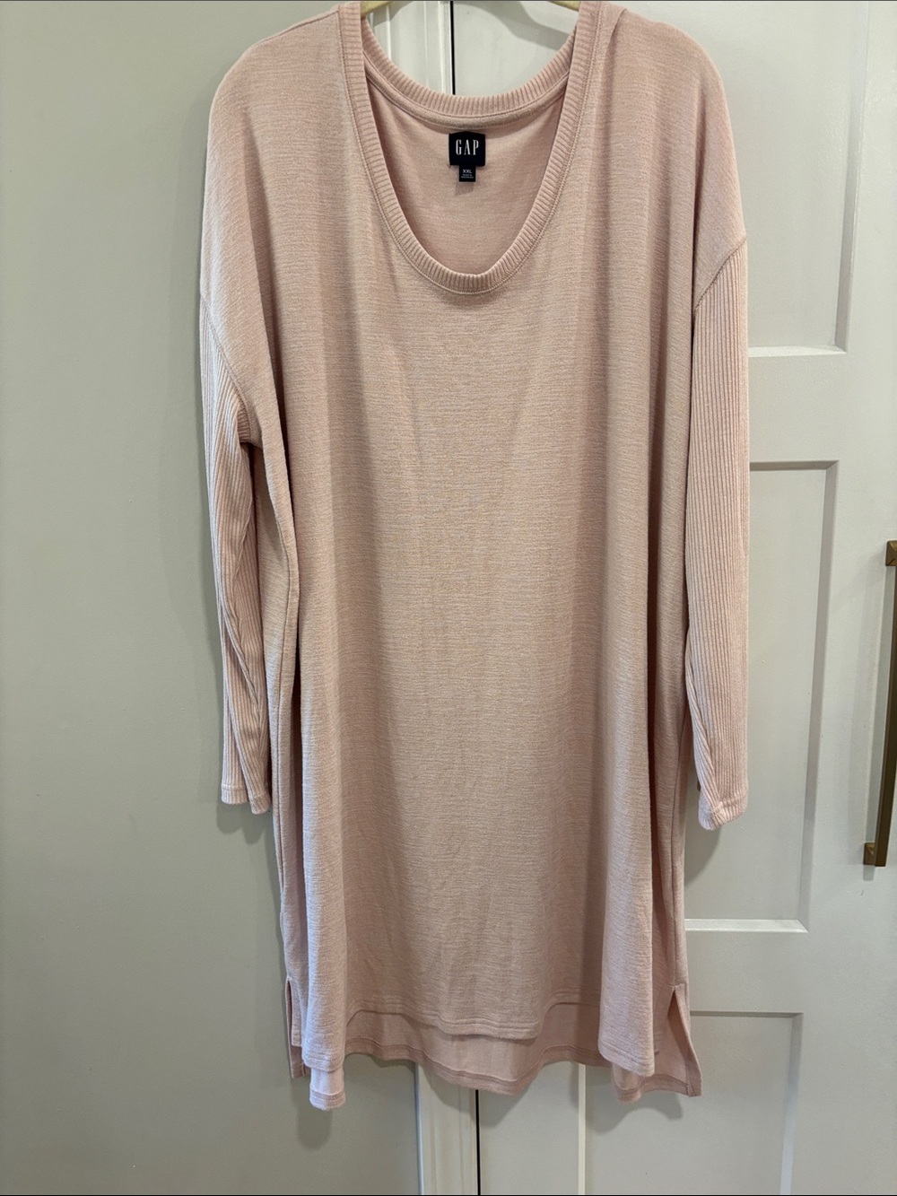 GAP Women's Pale Pink Long Sleeve Tunic Top